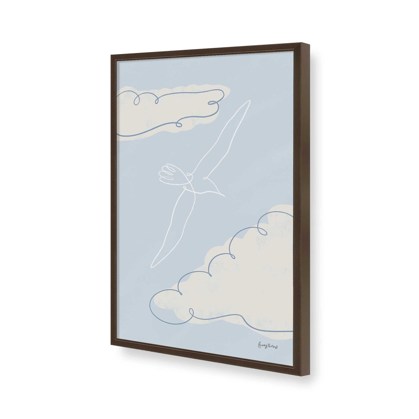 [Color:Brown], Picture of art in a Brown frame of the corner