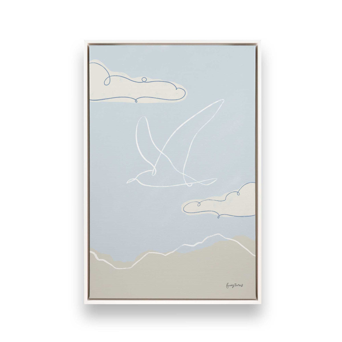 [Color:Opaque White], Picture of art in a White frame