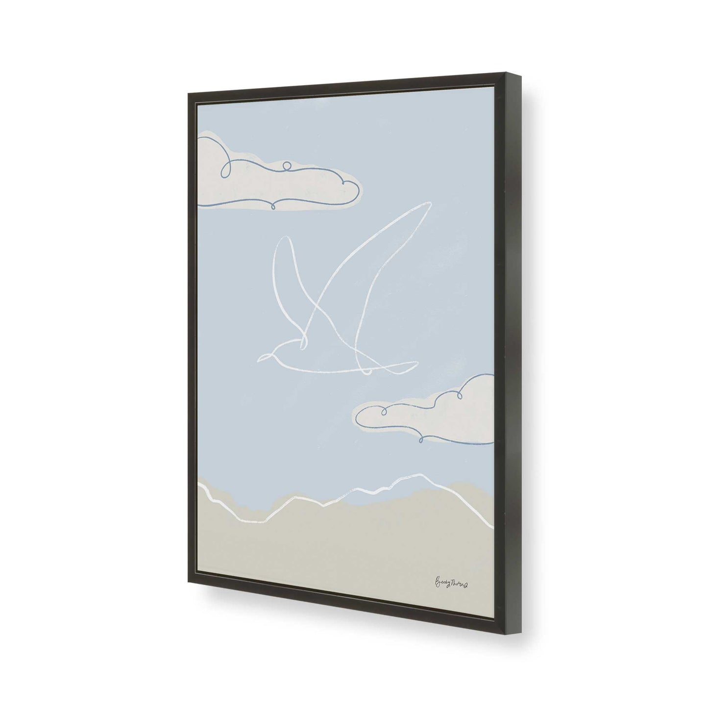 [Color:Satin Black], Picture of art in a Satin Black frame of the corner