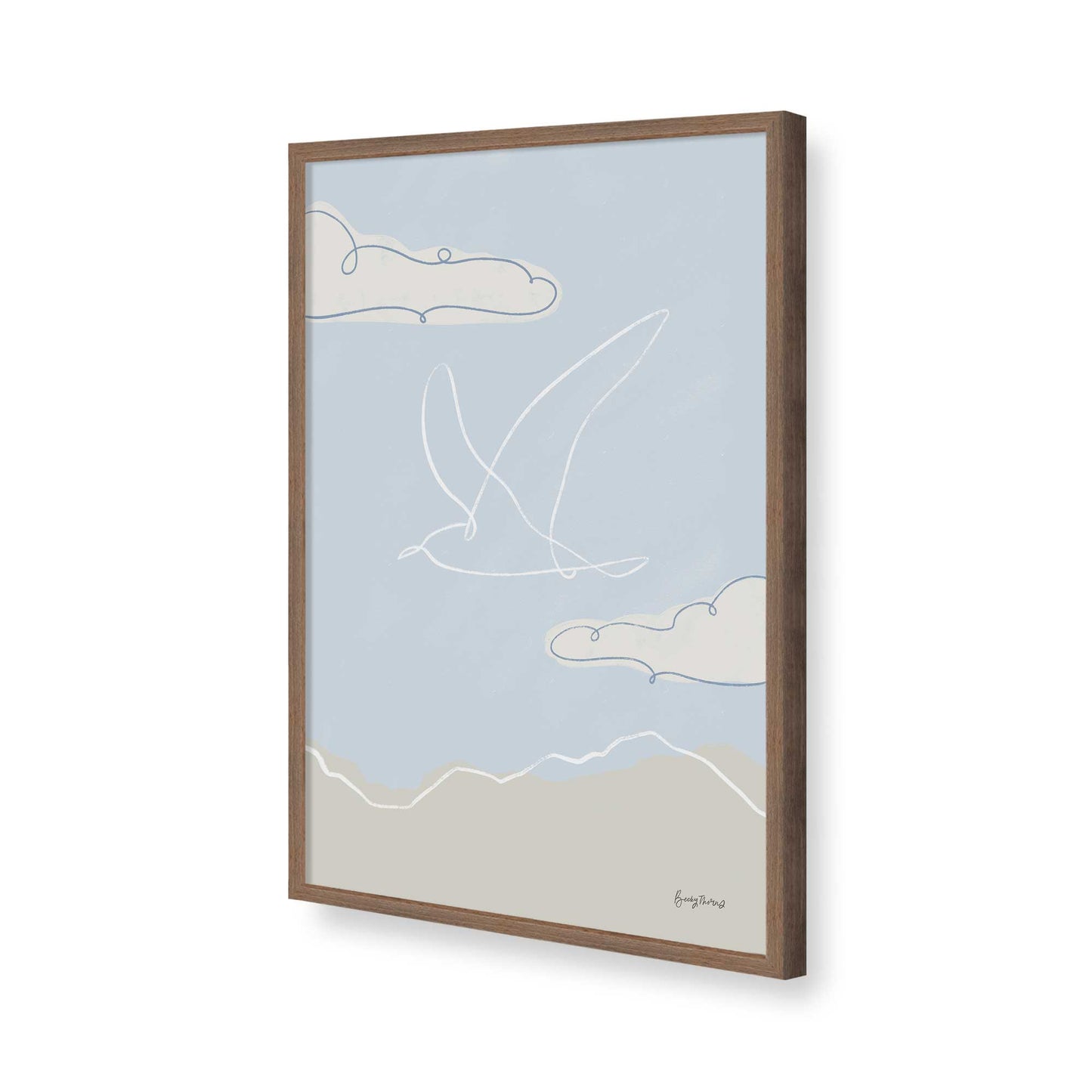 [Color:Walnut], Picture of art in a Walnut frame of the corner
