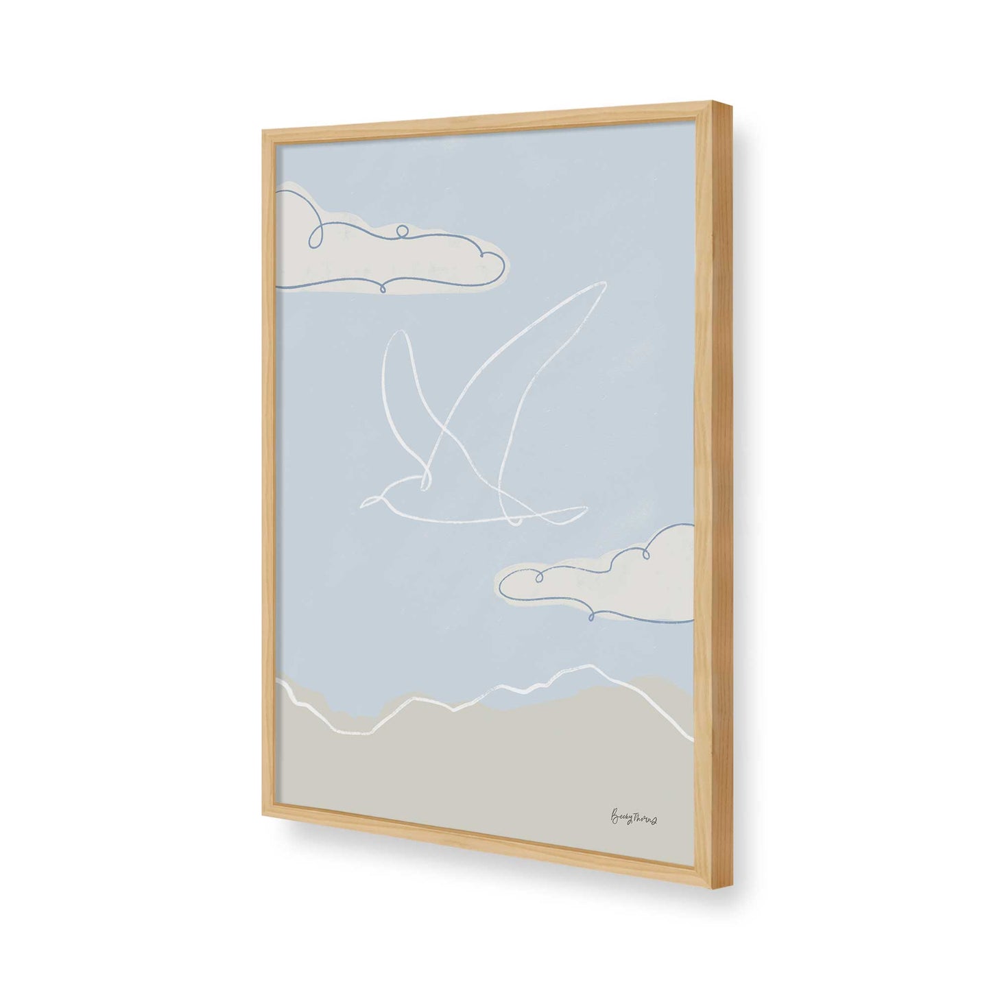 [Color:American Maple], Picture of art in a American Maple frame of the corner