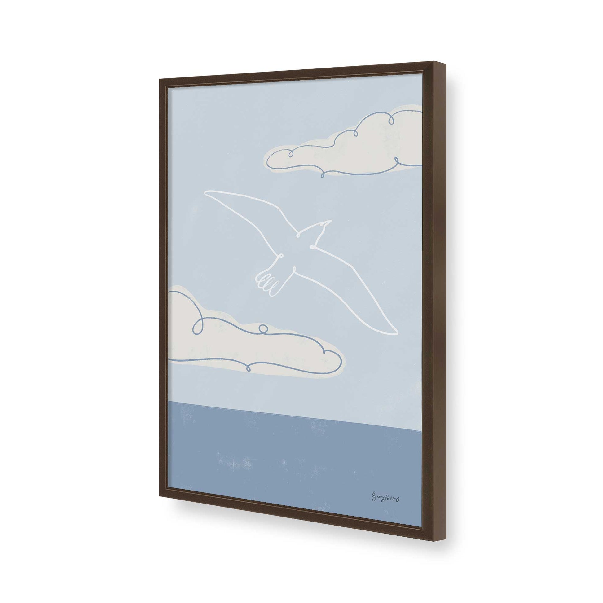 [Color:Brown], Picture of art in a Brown frame of the corner