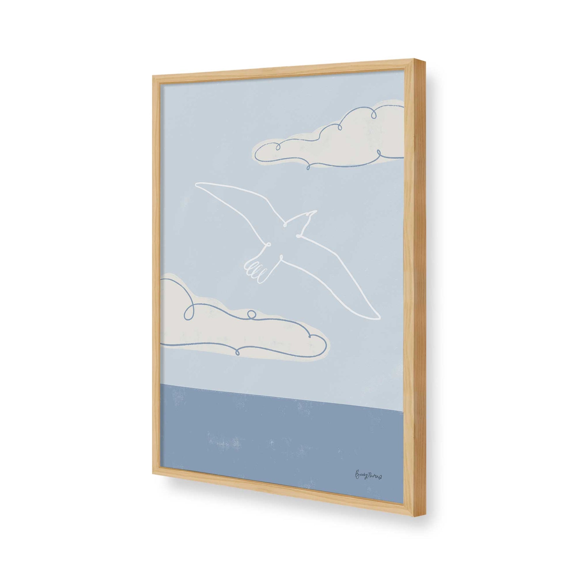 [Color:American Maple], Picture of art in a American Maple frame of the corner