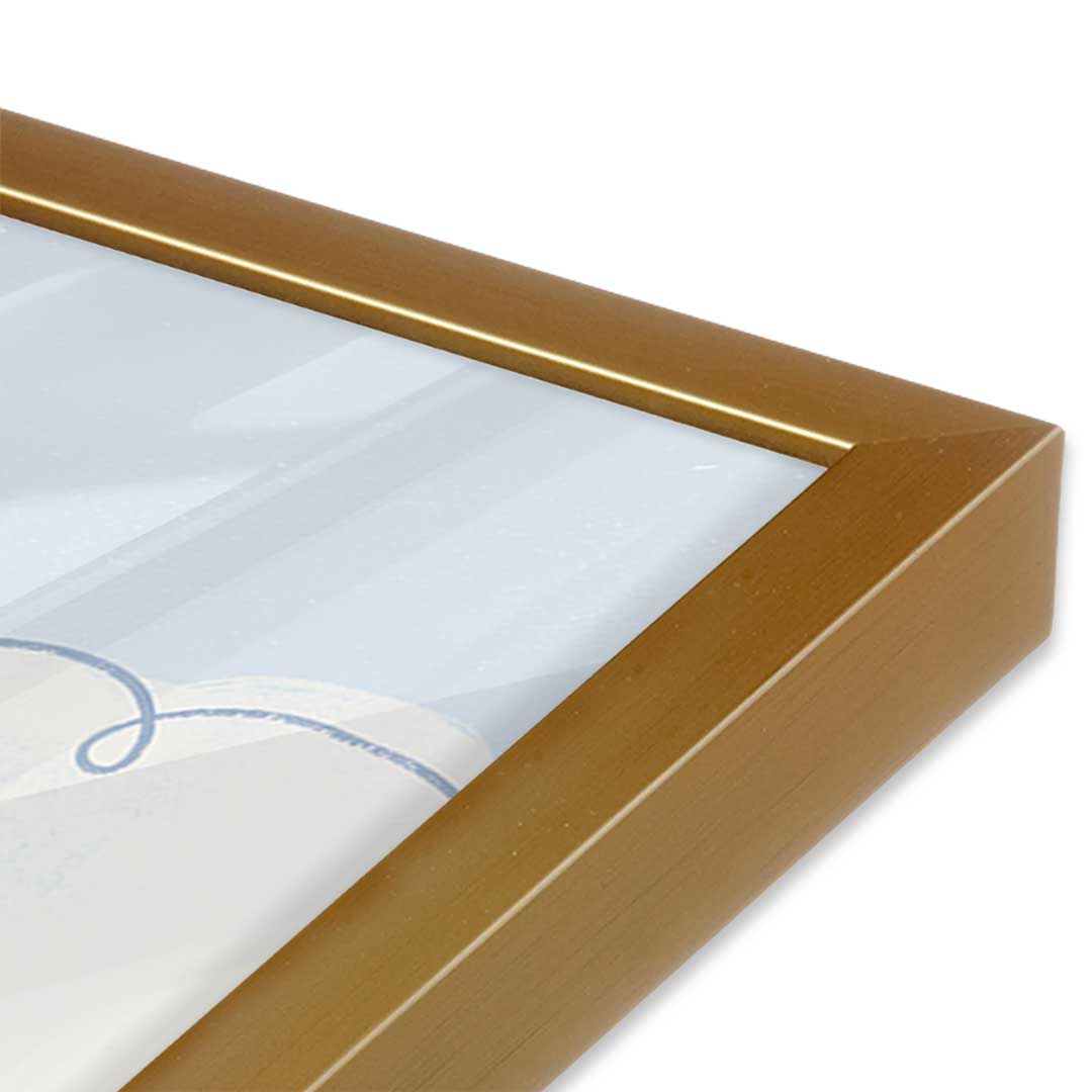 [Color:Polished Gold], Picture of art in a Polished Gold frame at an angle