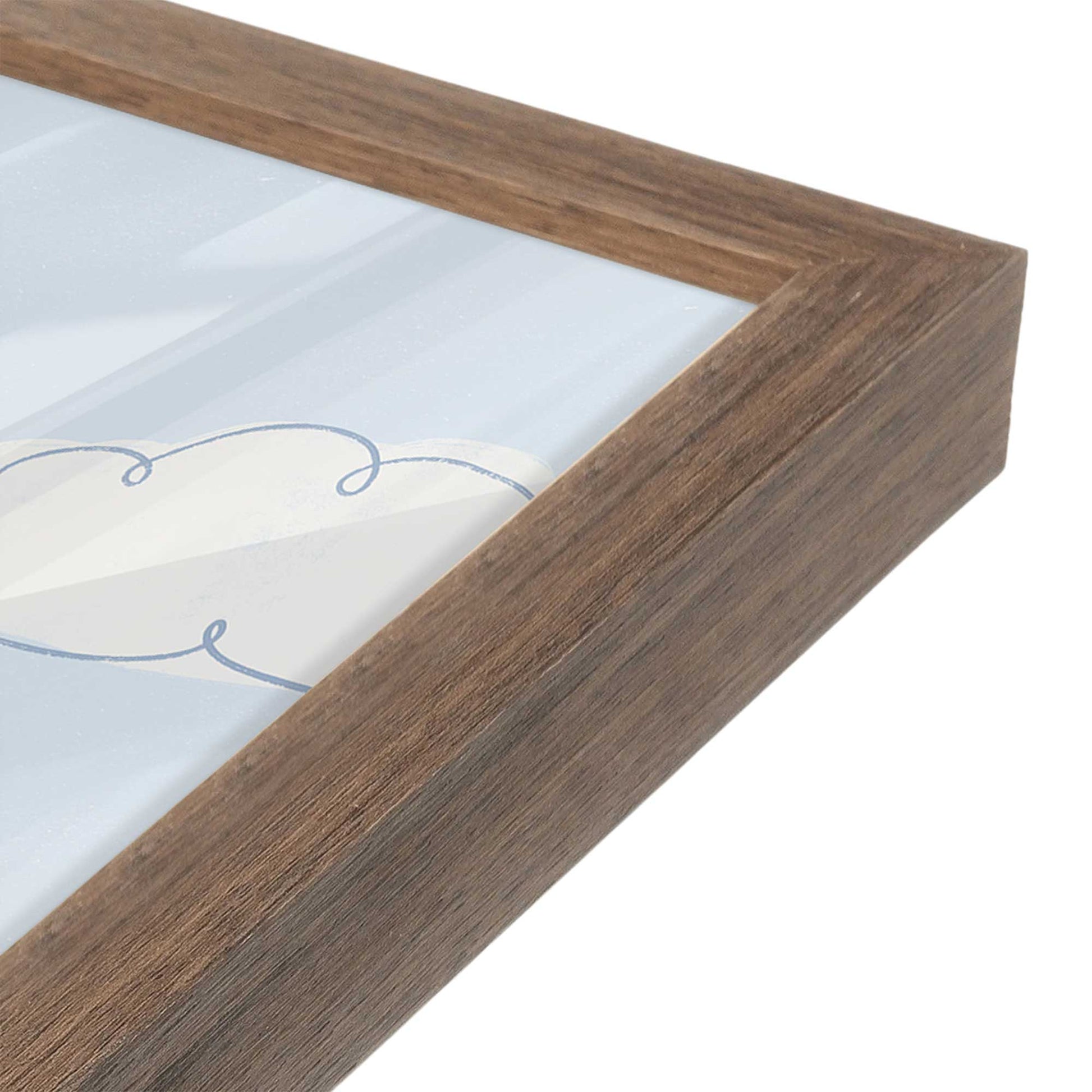[Color:Walnut], Picture of art in a Walnut frame at an angle