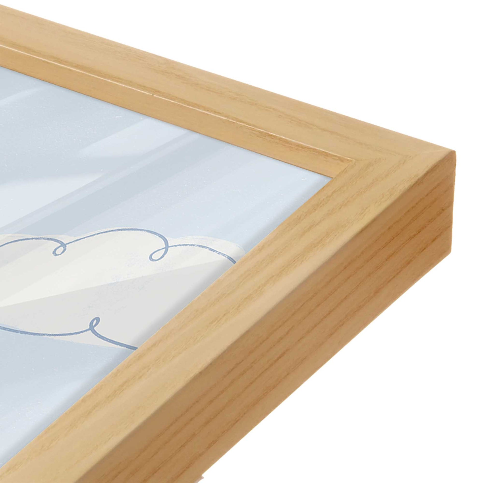 [Color:American Maple], Picture of art in a American Maple frame at an angle