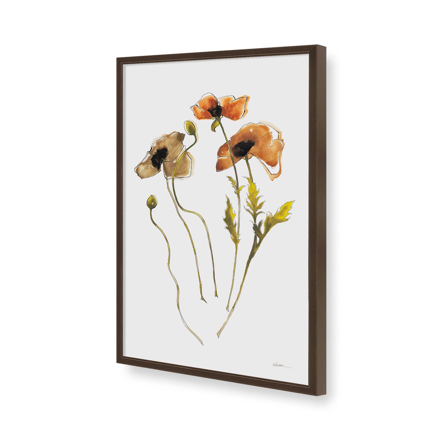 [Color:Brown], Picture of art in a Brown frame of the corner