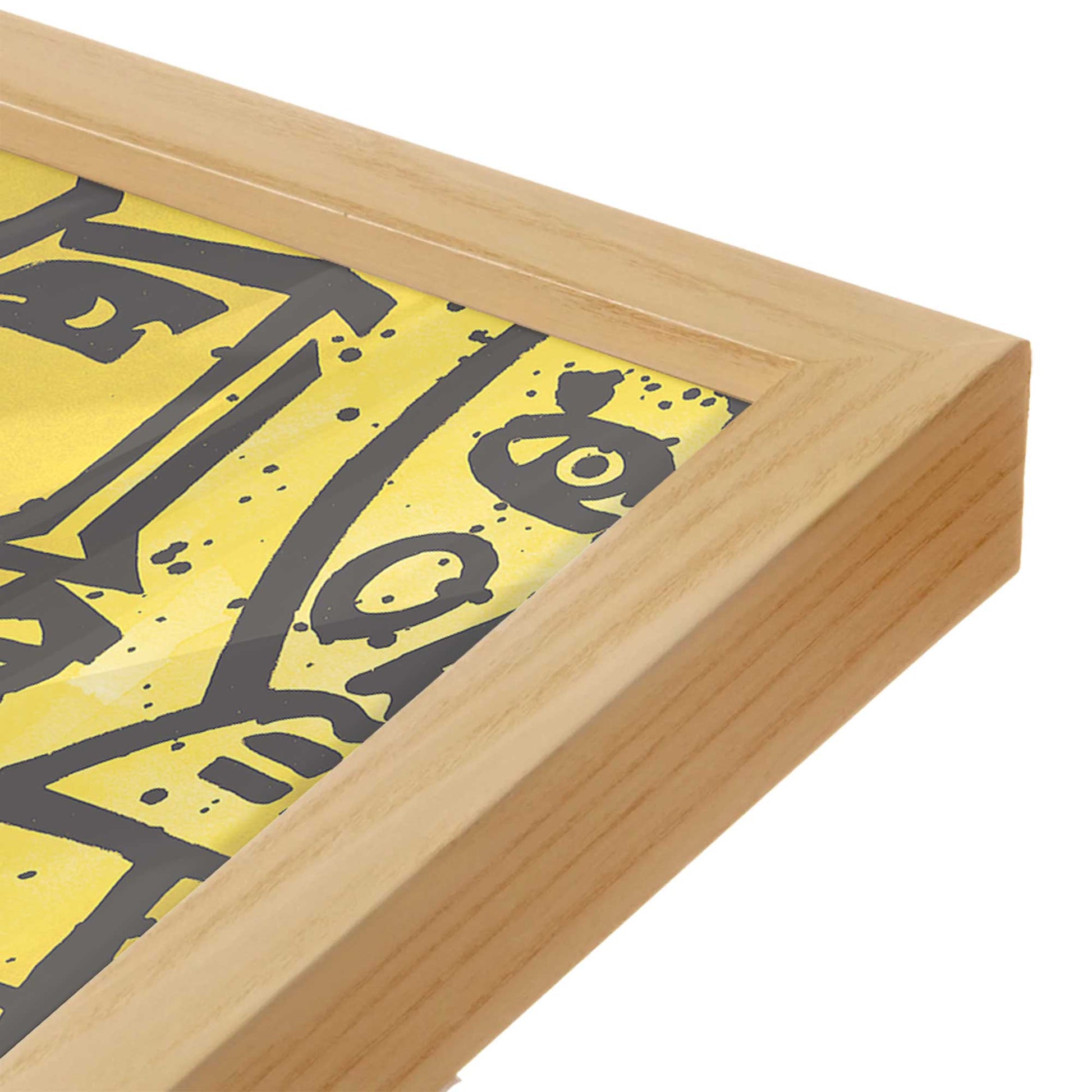 [Color:American Maple], Picture of art in a American Maple frame at an angle
