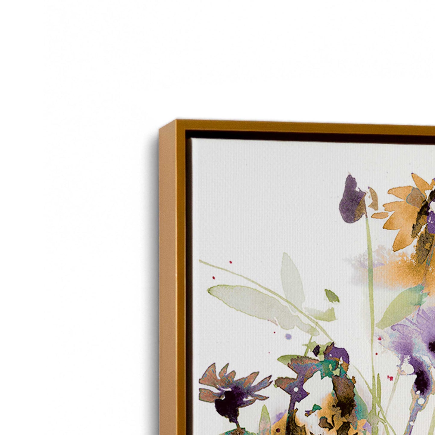 [Color:Polished Gold], Picture of art in a Polished Gold frame at an angle