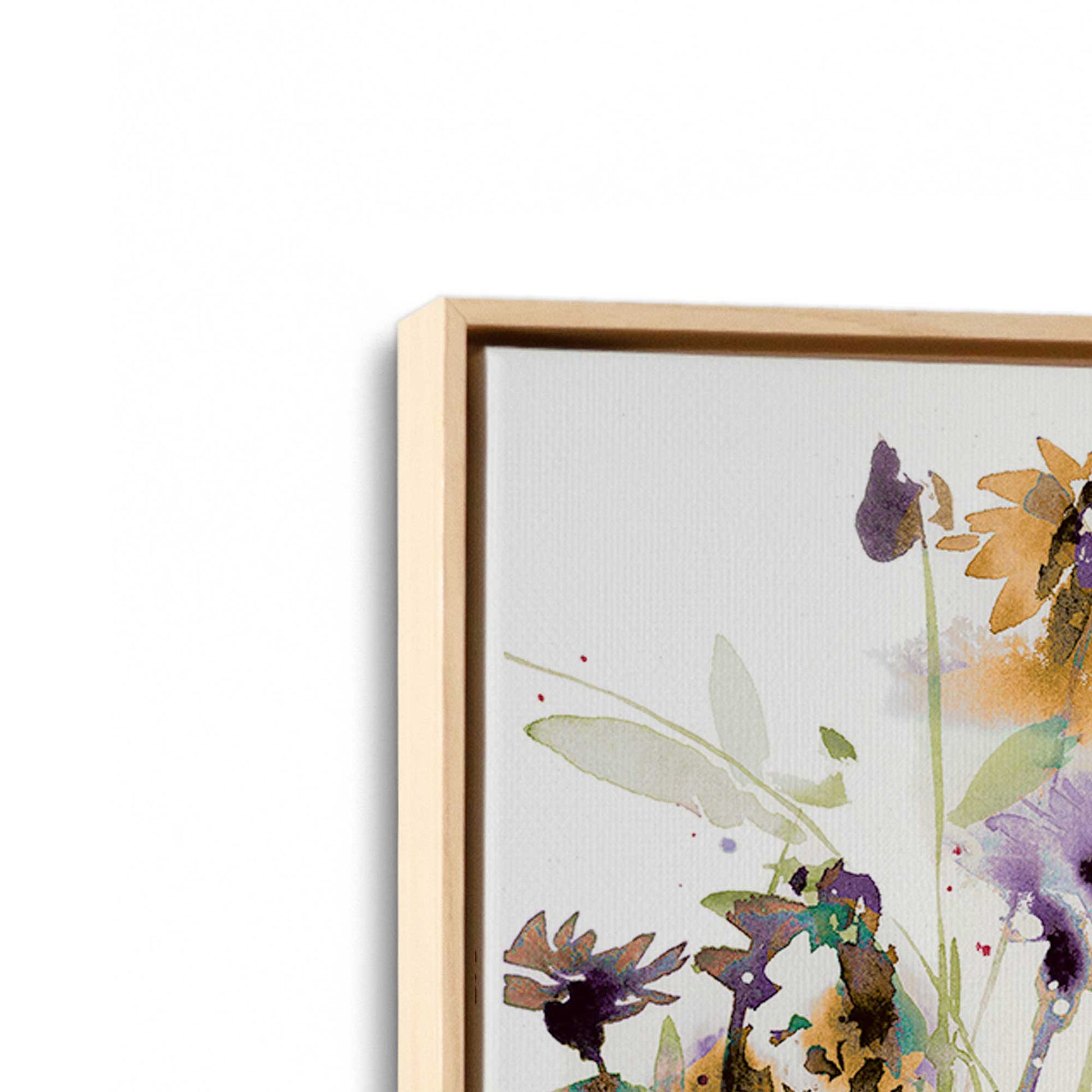 [Color:American Maple], Picture of art in a American Maple frame at an angle