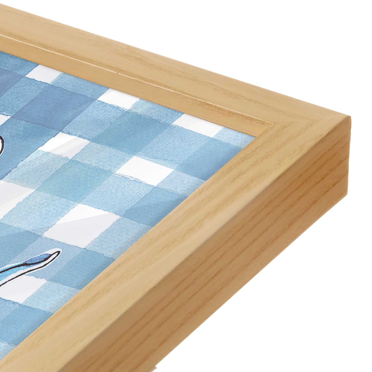 [Color:American Maple], Picture of art in a American Maple frame at an angle