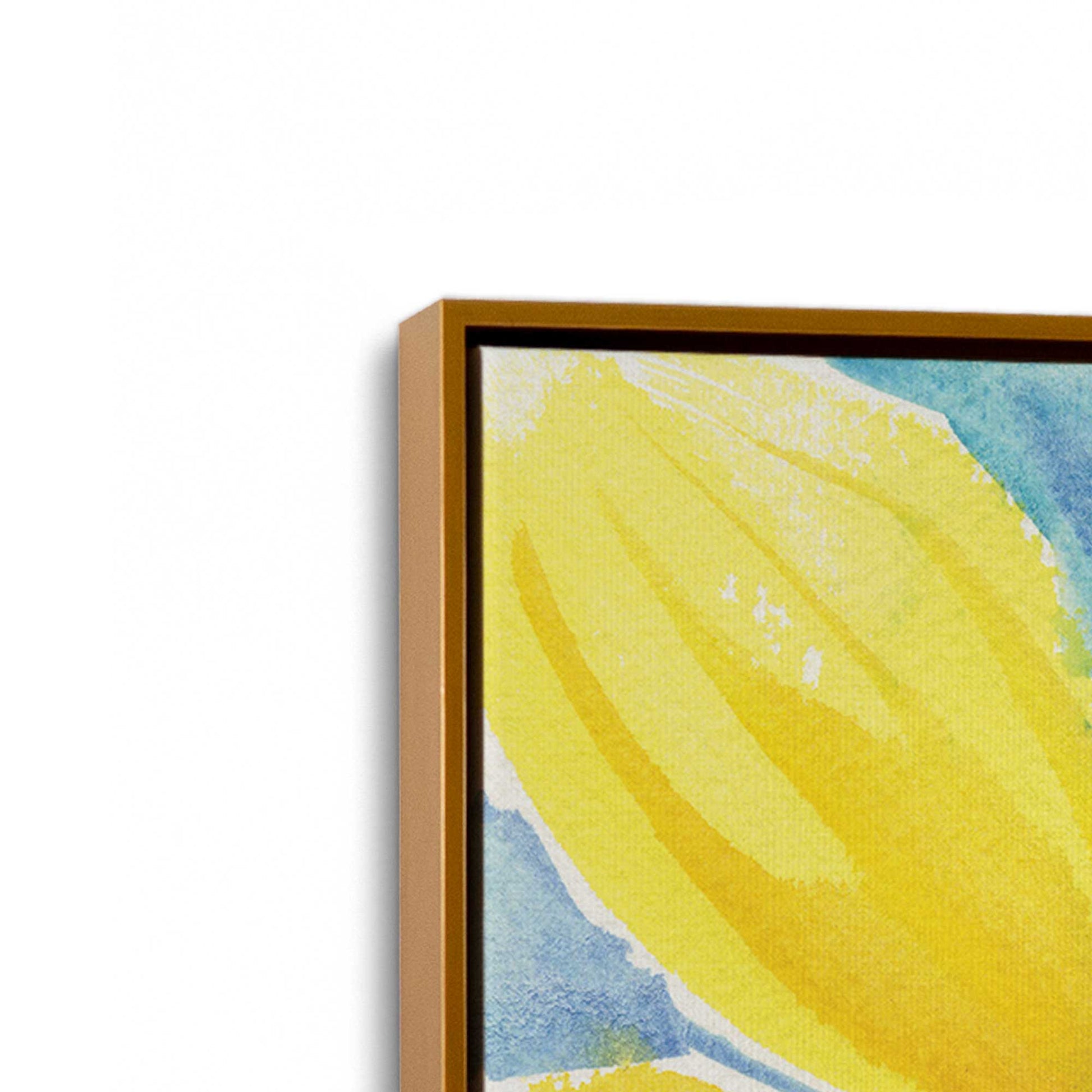 [Color:Polished Gold], Picture of art in a Polished Gold frame at an angle