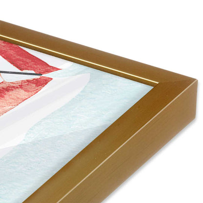[Color:Polished Gold], Picture of art in a Polished Gold frame at an angle