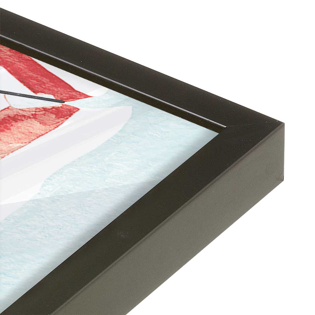 [Color:Satin Black], Picture of art in a Satin Black frame at an angle