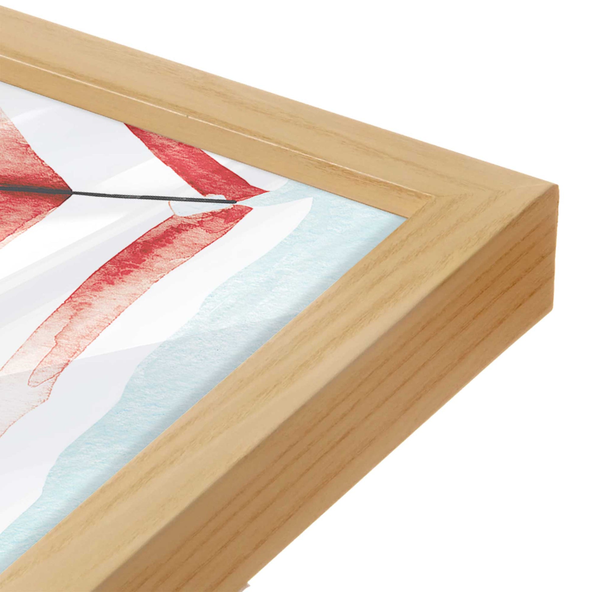 [Color:American Maple], Picture of art in a American Maple frame at an angle