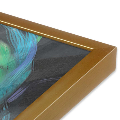 [Color:Polished Gold], Picture of art in a Polished Gold frame at an angle