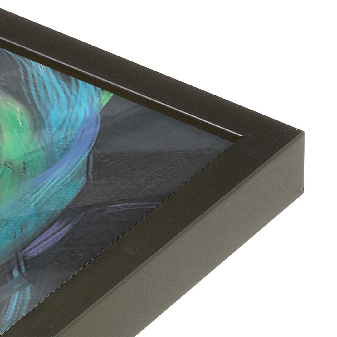 [Color:Satin Black], Picture of art in a Satin Black frame at an angle