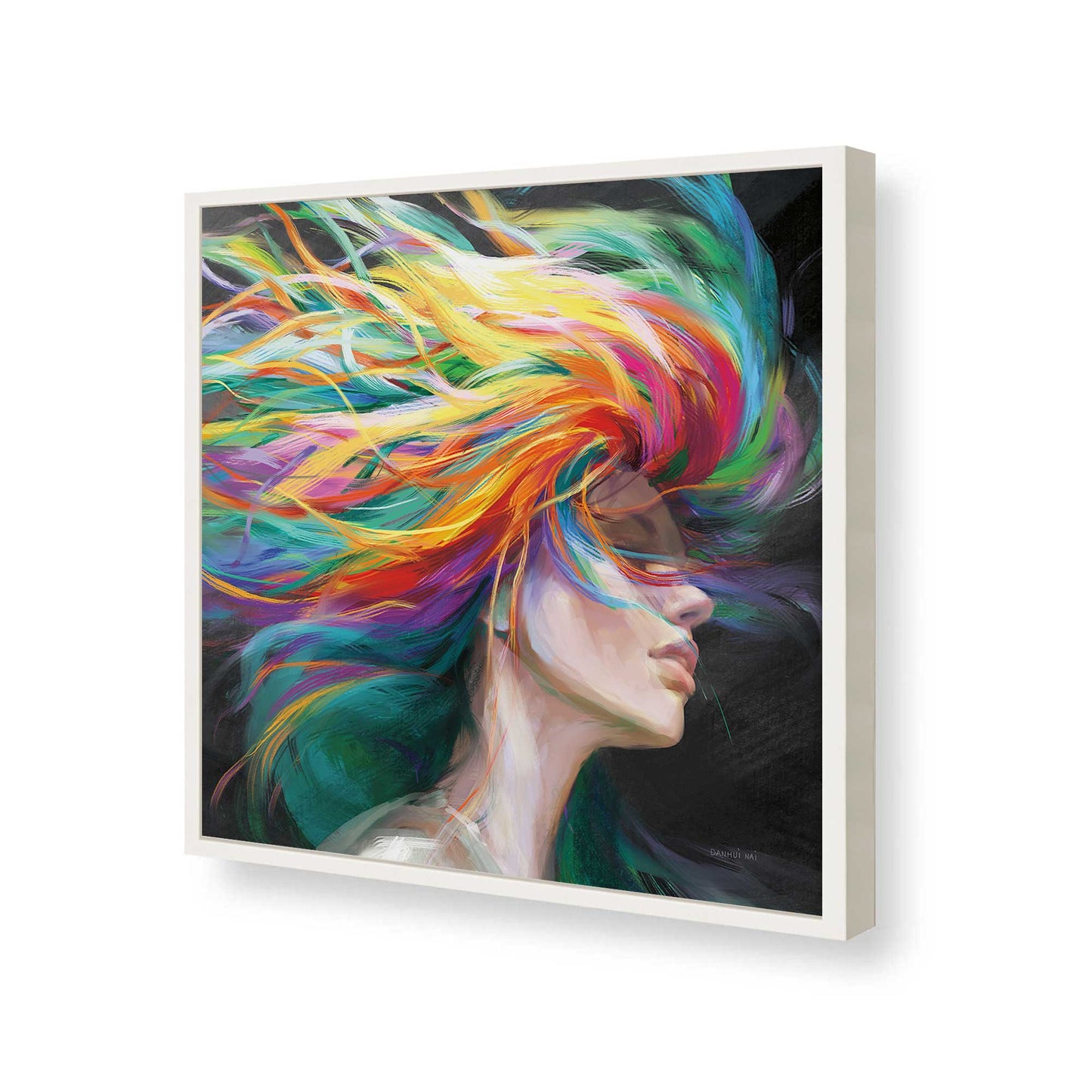 [Color:Opaque White], Picture of art in a Opaque White frame of the corner