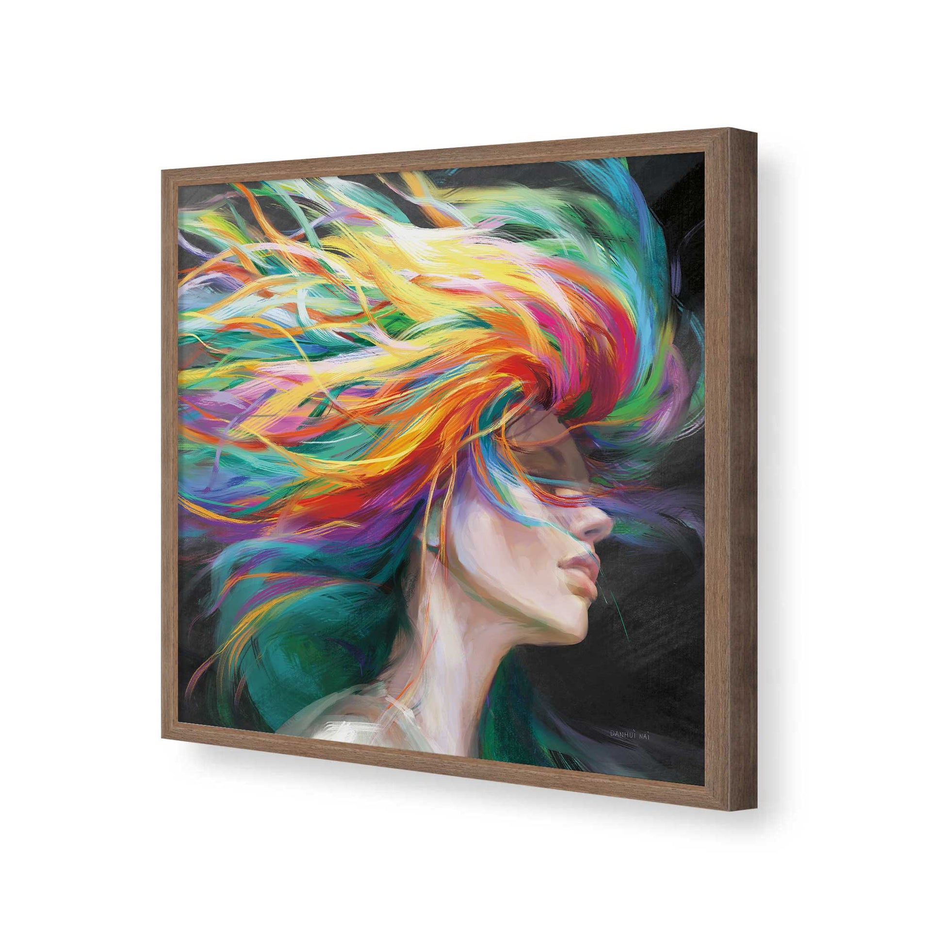 [Color:Walnut], Picture of art in a Walnut frame of the corner