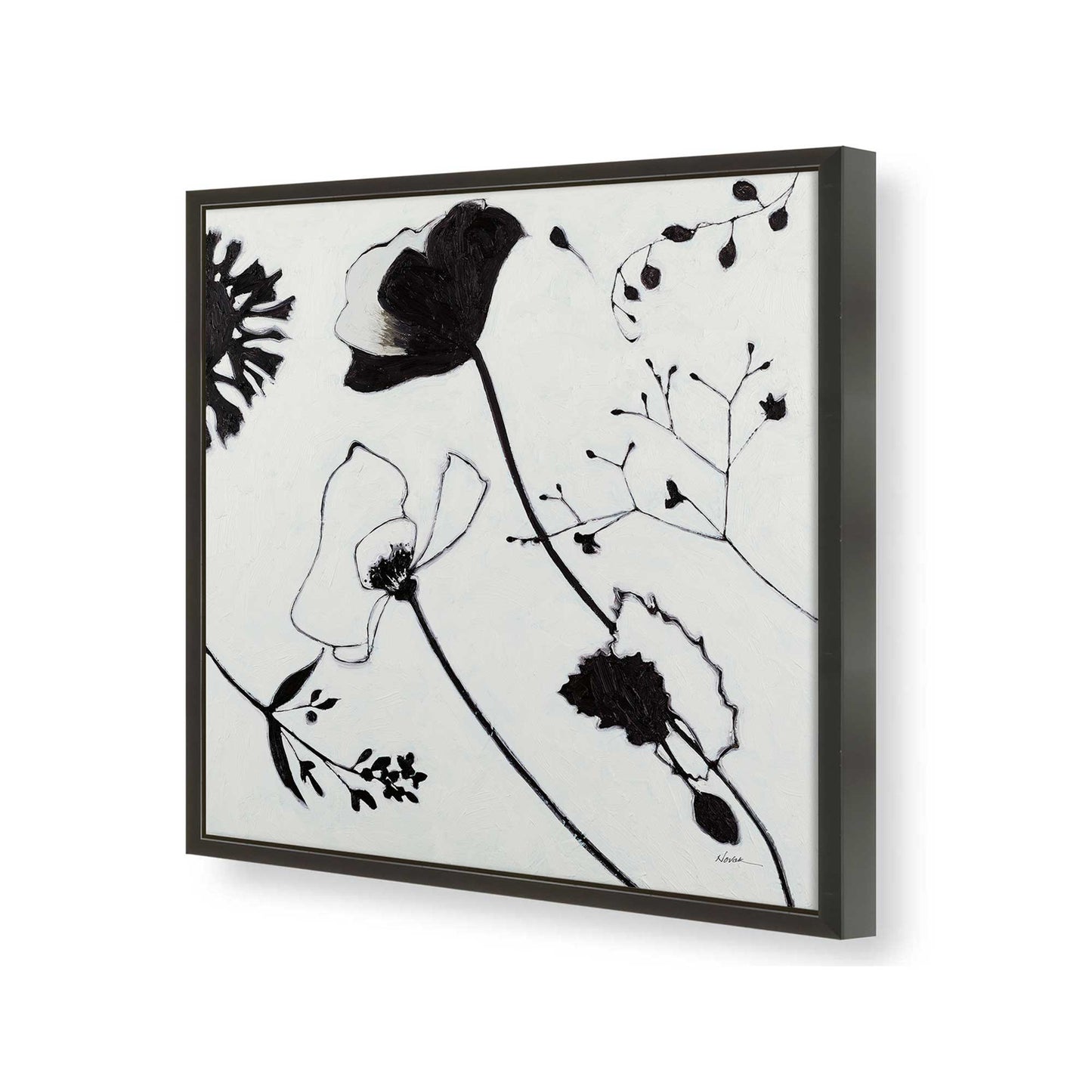 [Color:Satin Black], Picture of art in a Satin Black frame of the corner