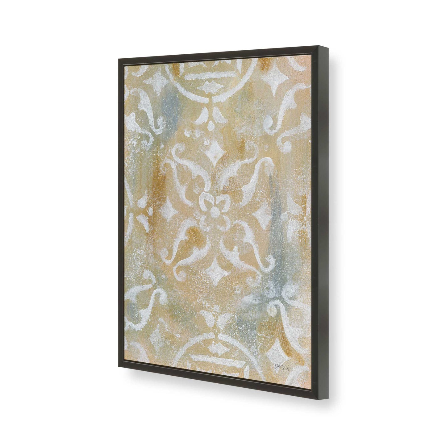 [Color:Satin Black], Picture of art in a Satin Black frame of the corner