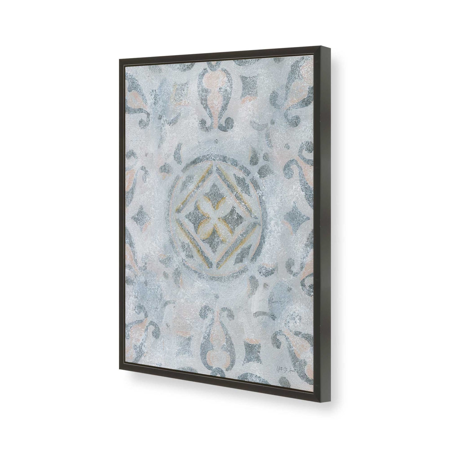 [Color:Satin Black], Picture of art in a Satin Black frame of the corner