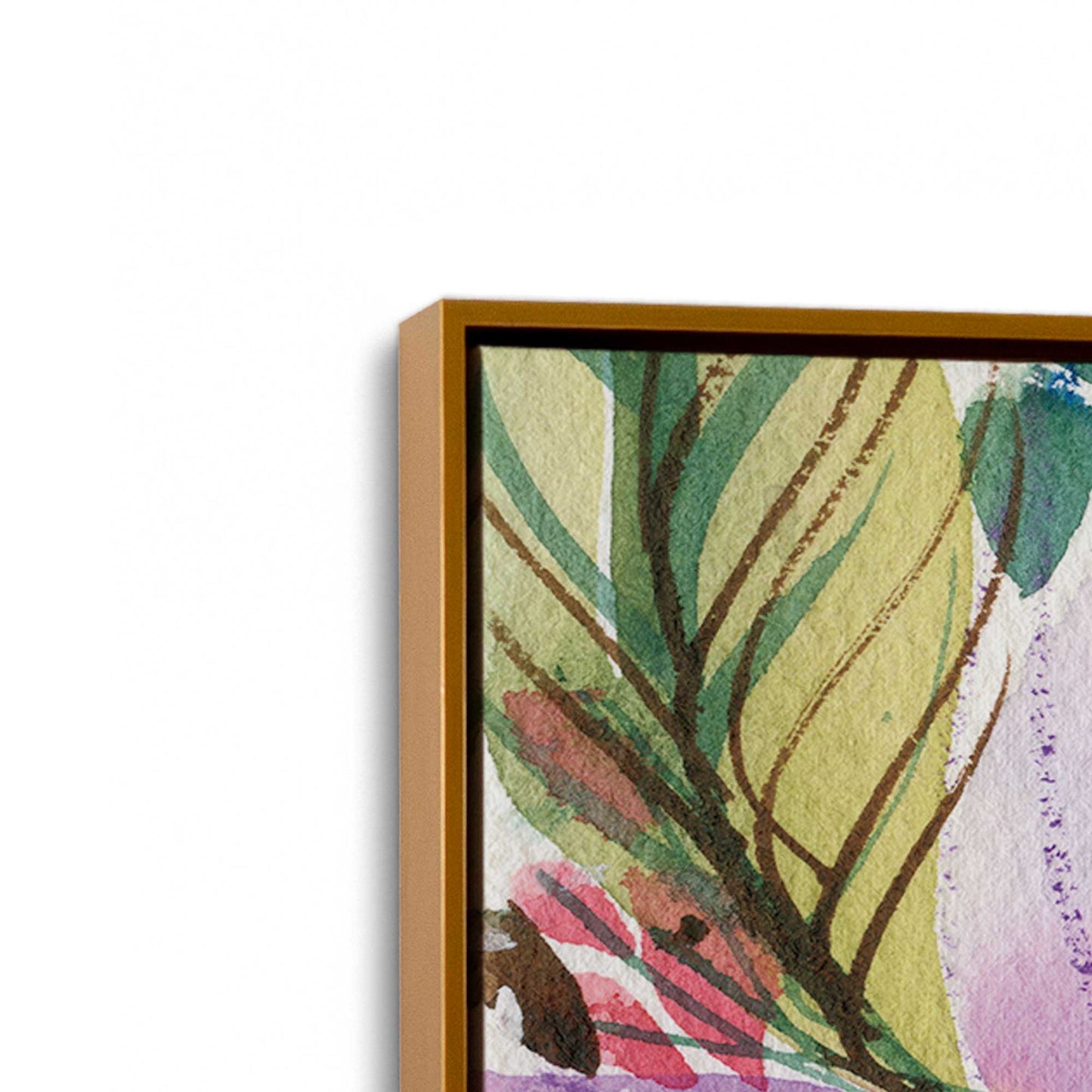 [Color:Polished Gold], Picture of art in a Polished Gold frame at an angle
