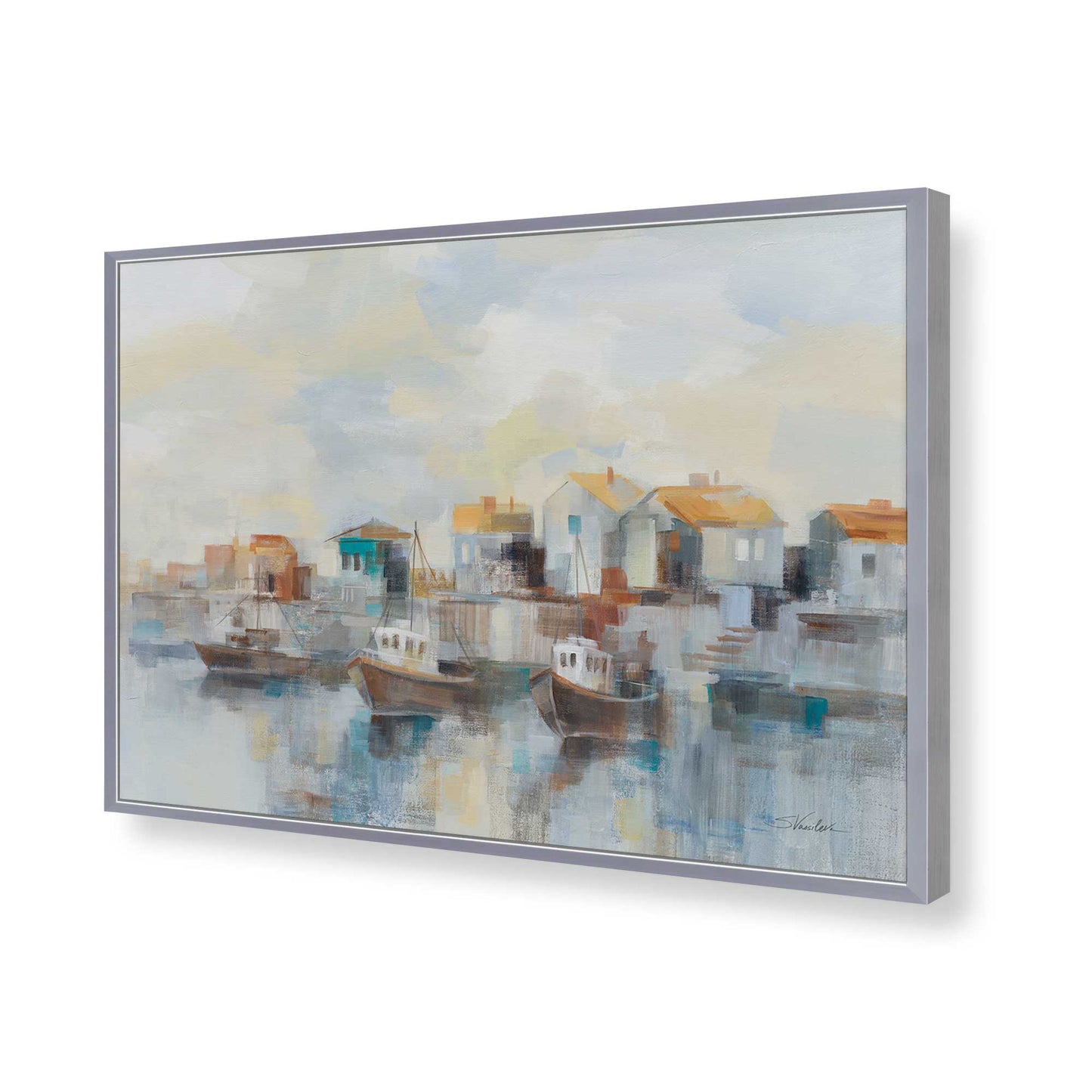 [Color:Polished Chrome], Picture of art in a Polished Chrome frame of the corner