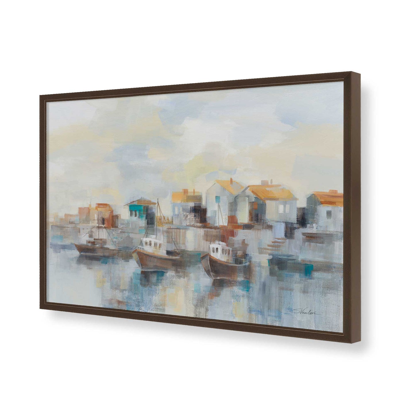 [Color:Brown], Picture of art in a Brown frame of the corner