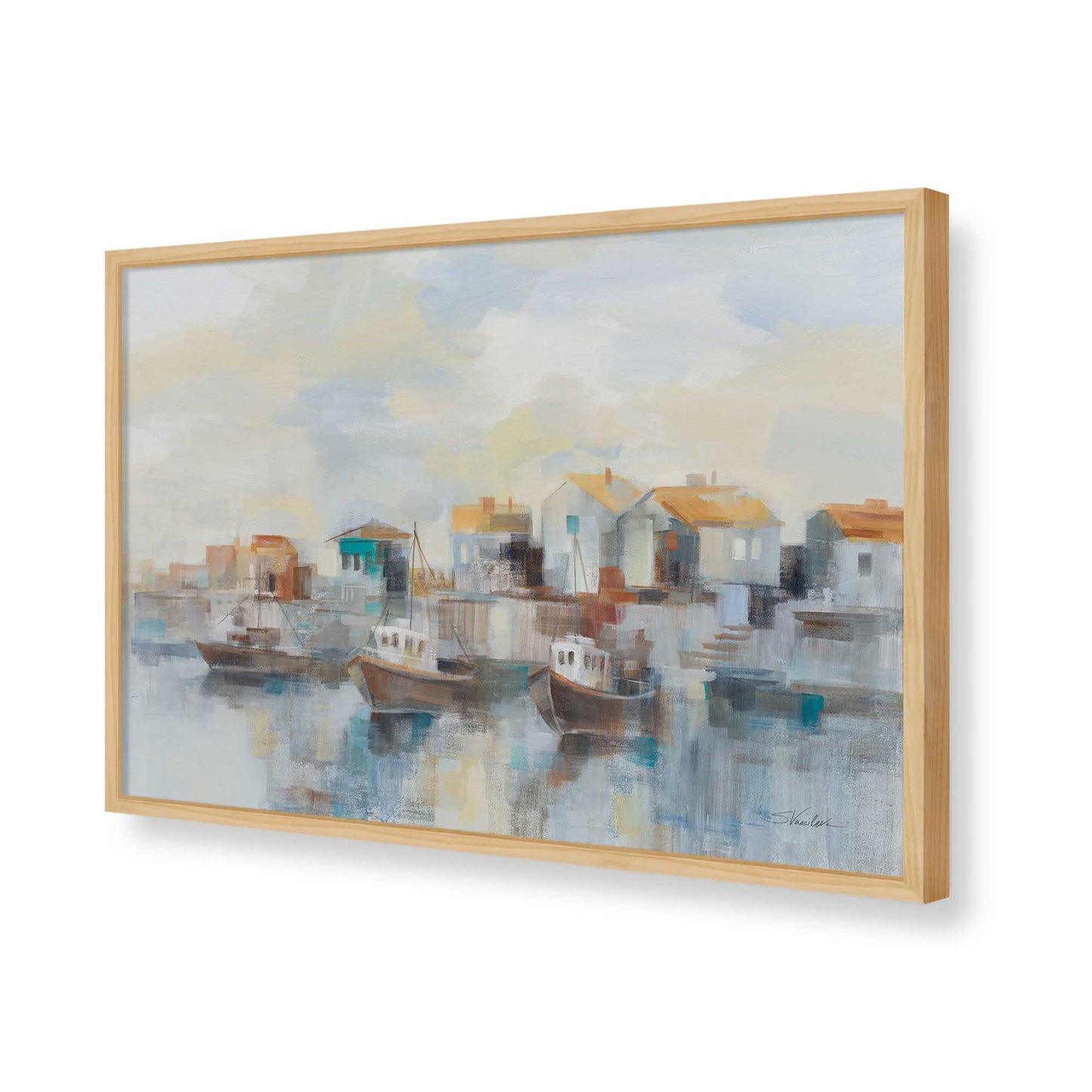 [Color:American Maple], Picture of art in a American Maple frame of the corner