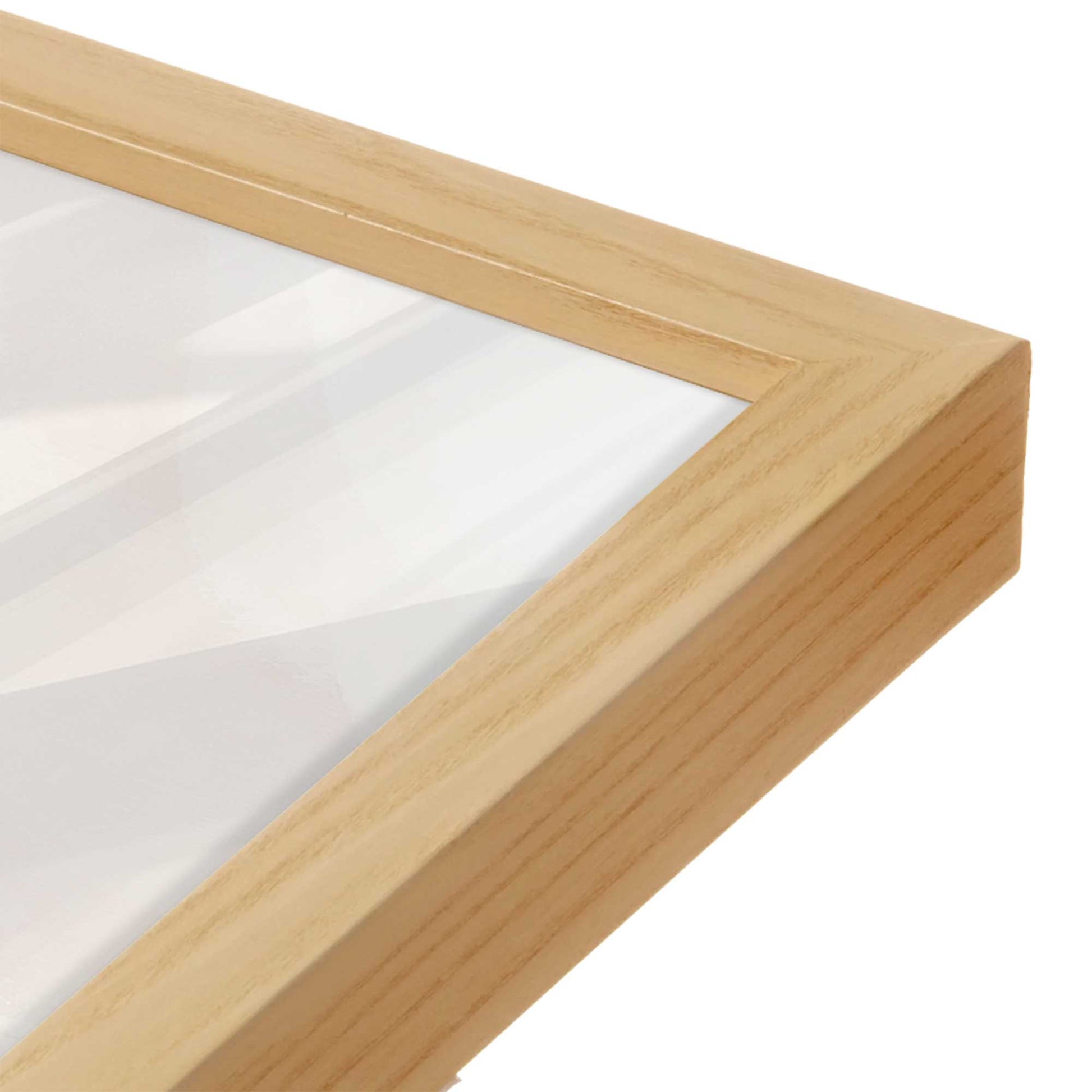 [Color:American Maple], Picture of art in a American Maple frame at an angle