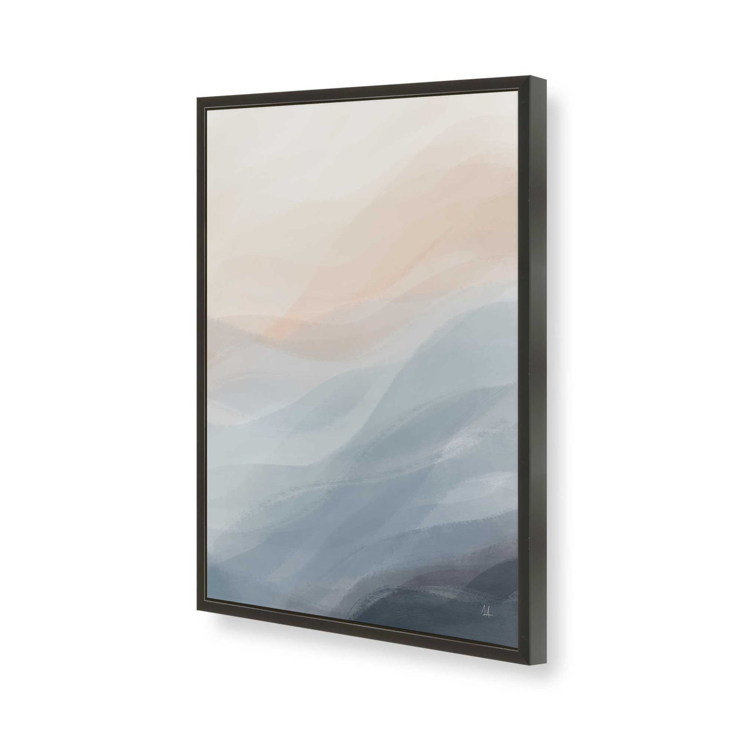 [Color:Satin Black], Picture of art in a Satin Black frame of the corner