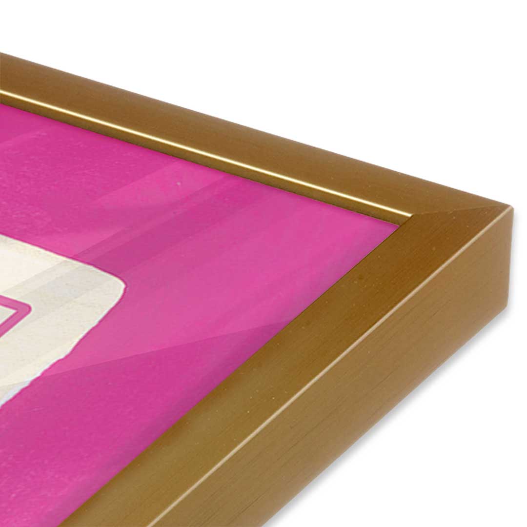 [Color:Polished Gold], Picture of art in a Polished Gold frame at an angle