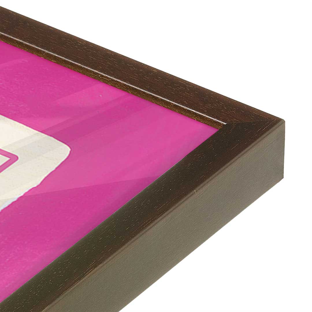 [Color:Brown], Picture of art in a Brown frame at an angle