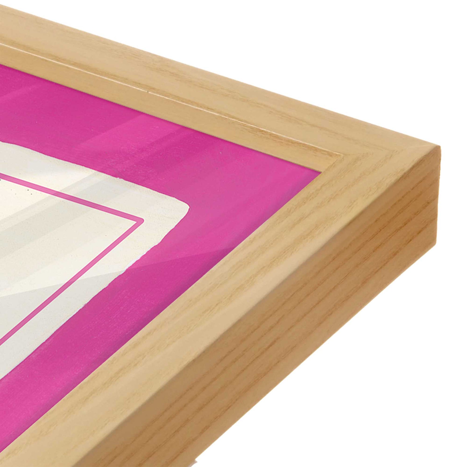 [Color:American Maple], Picture of art in a American Maple frame at an angle