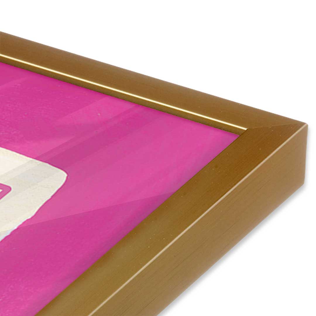 [Color:Polished Gold], Picture of art in a Polished Gold frame at an angle