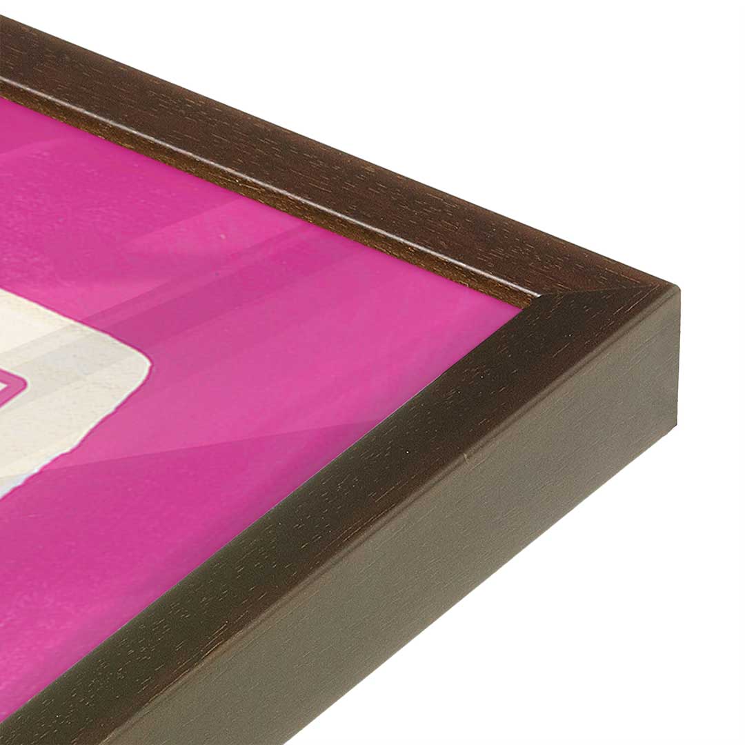 [Color:Brown], Picture of art in a Brown frame at an angle