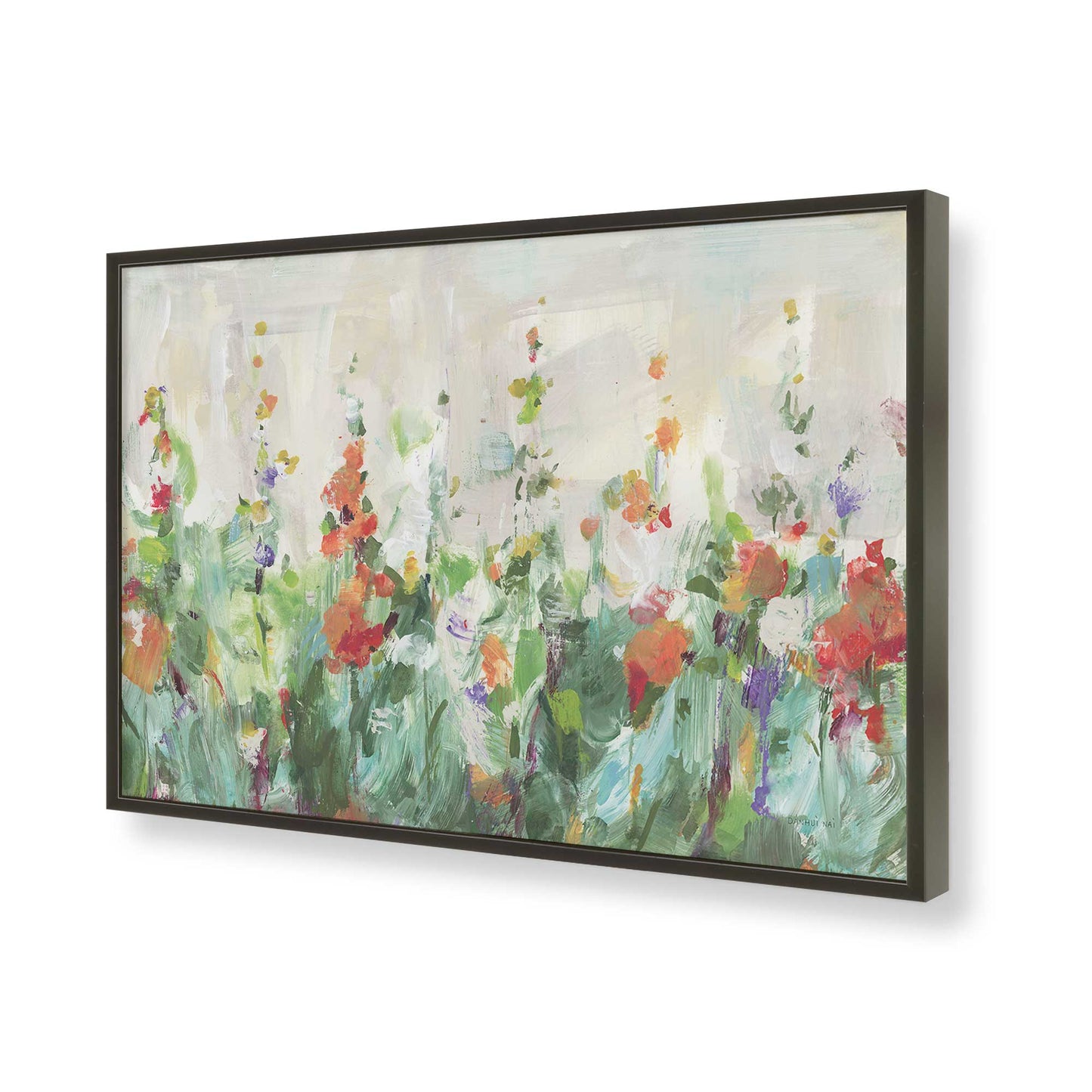 [Color:Satin Black], Picture of art in a Satin Black frame of the corner