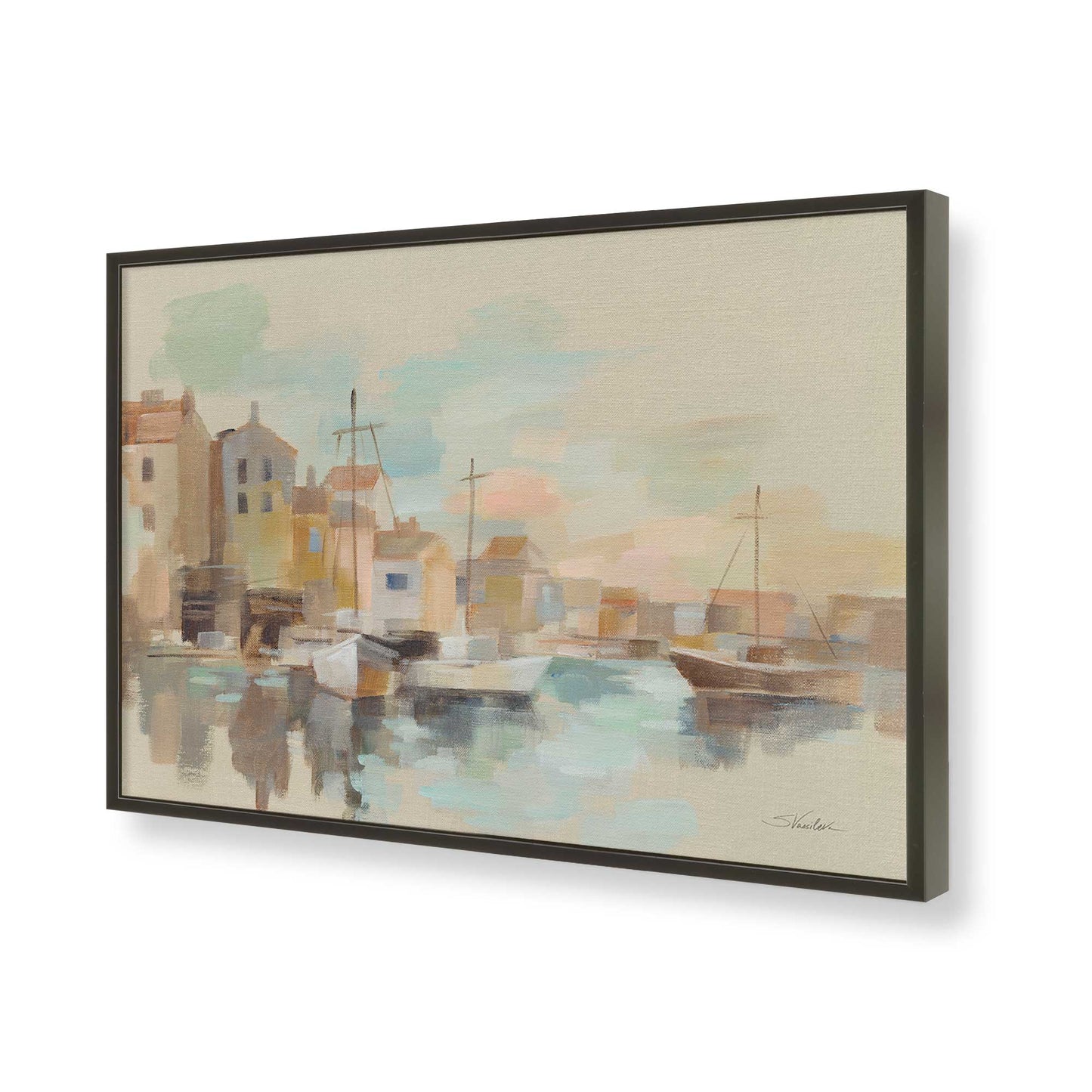 [Color:Satin Black], Picture of art in a Satin Black frame of the corner