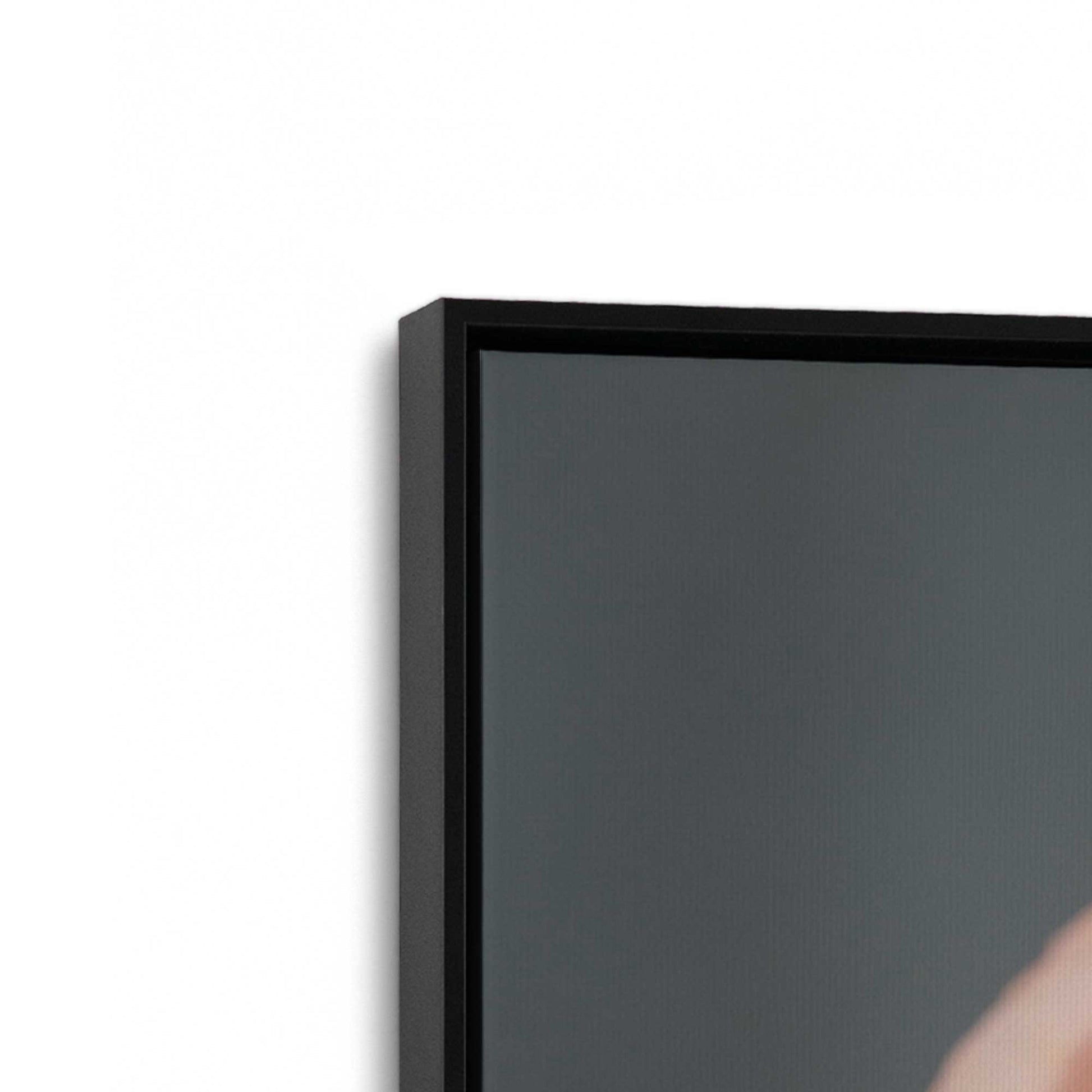 [Color:Satin Black], Picture of art in a Satin Black frame at an angle