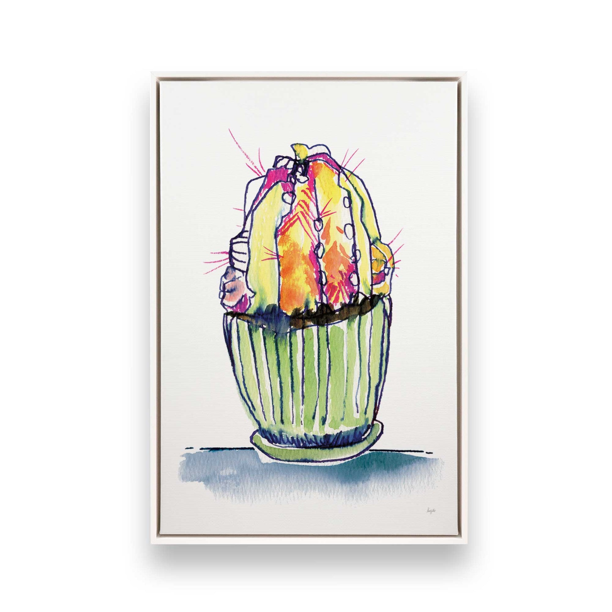 [Color:Opaque White], Picture of art in a White frame