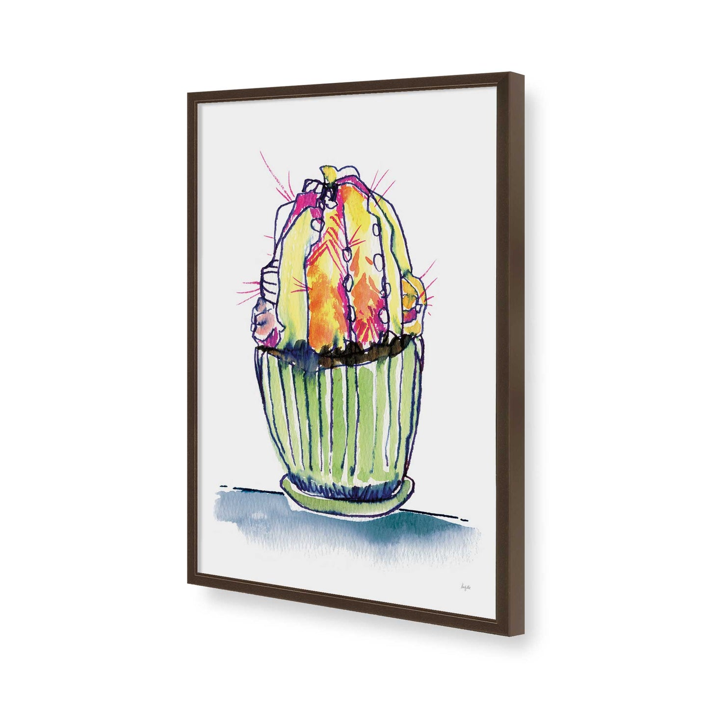[Color:Brown], Picture of art in a Brown frame of the corner