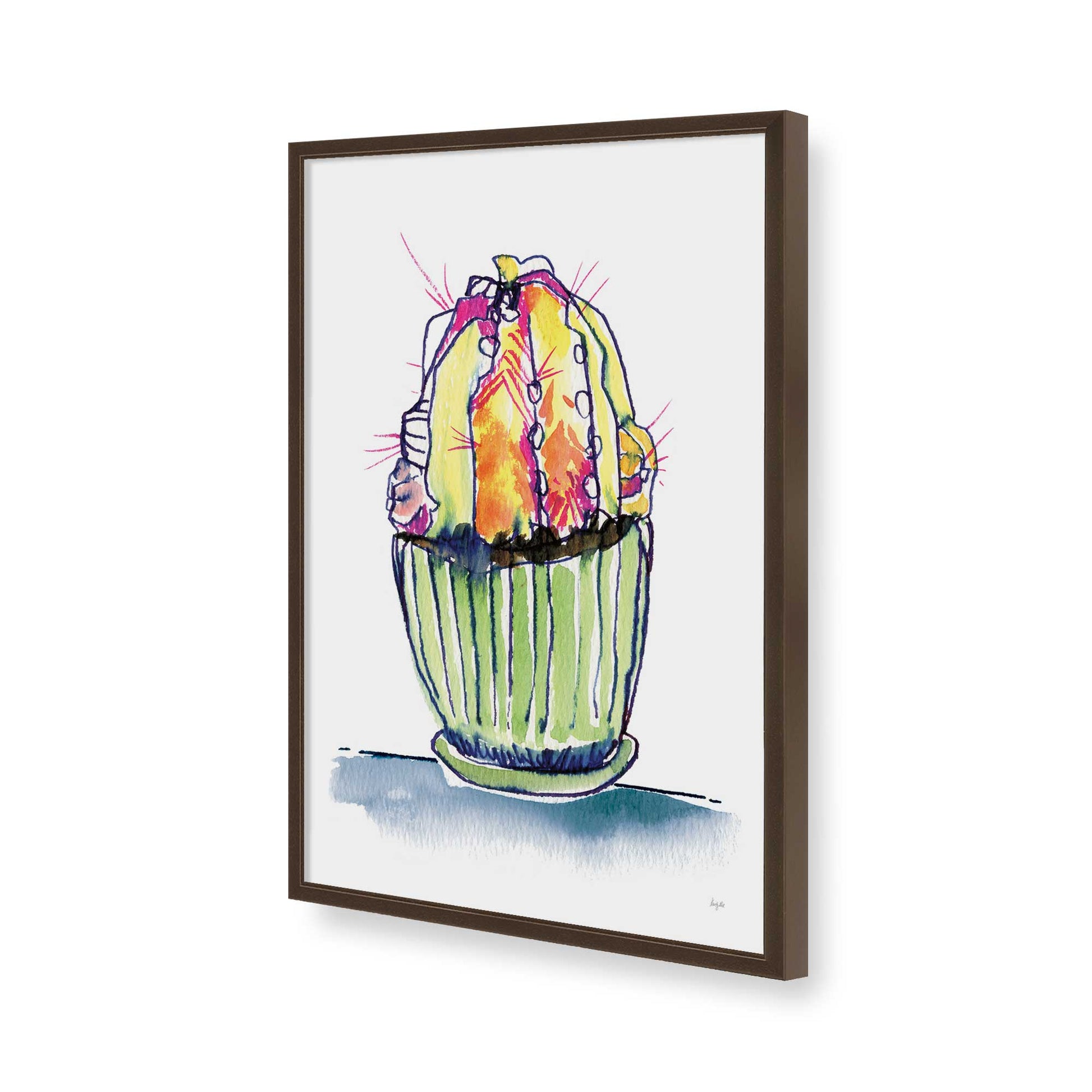 [Color:Brown], Picture of art in a Brown frame of the corner