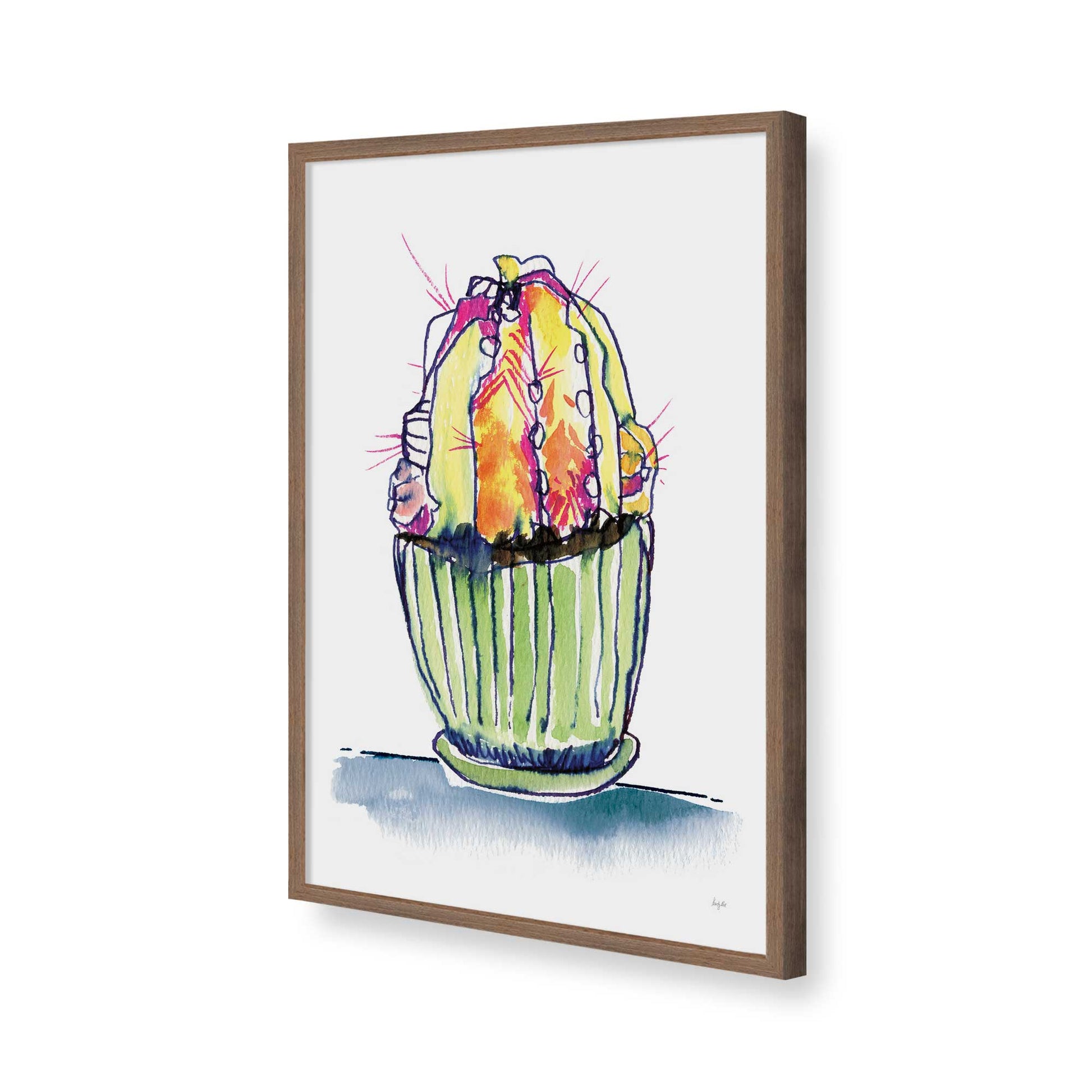 [Color:Walnut], Picture of art in a Walnut frame of the corner