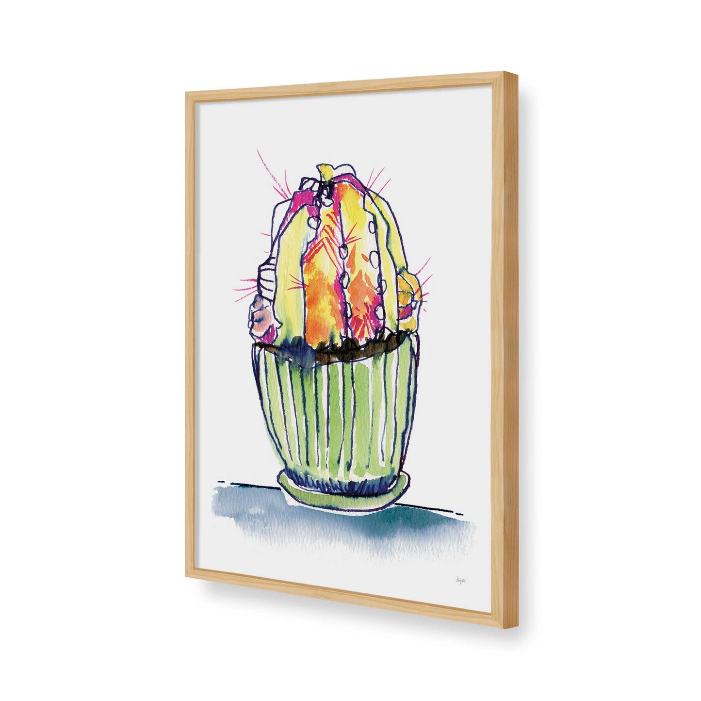 [Color:American Maple], Picture of art in a American Maple frame of the corner