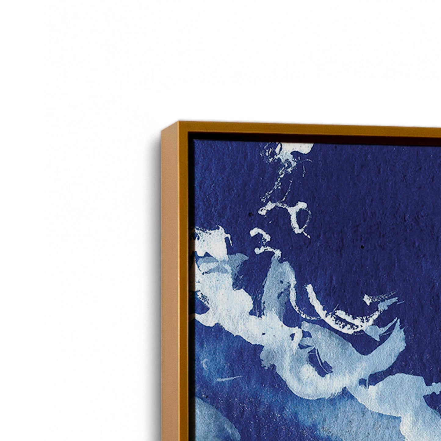 [Color:Polished Gold], Picture of art in a Polished Gold frame at an angle