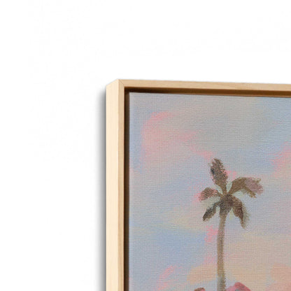 [Color:American Maple], Picture of art in a American Maple frame at an angle