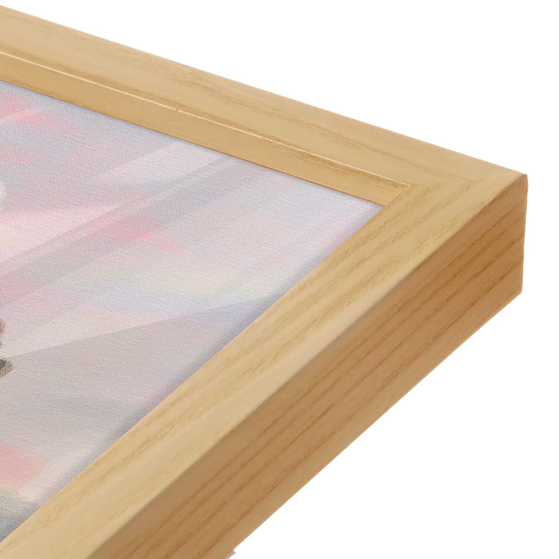[Color:American Maple], Picture of art in a American Maple frame at an angle