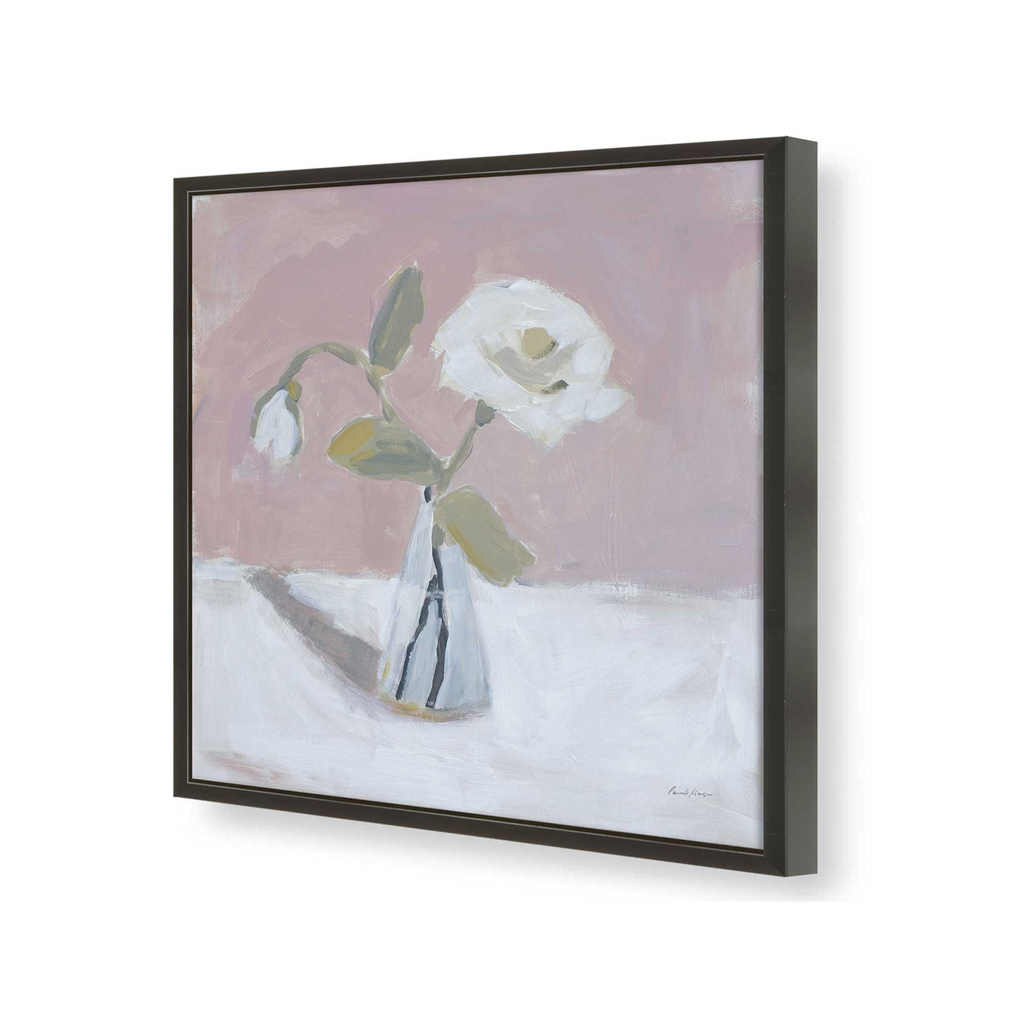 [Color:Satin Black], Picture of art in a Satin Black frame of the corner