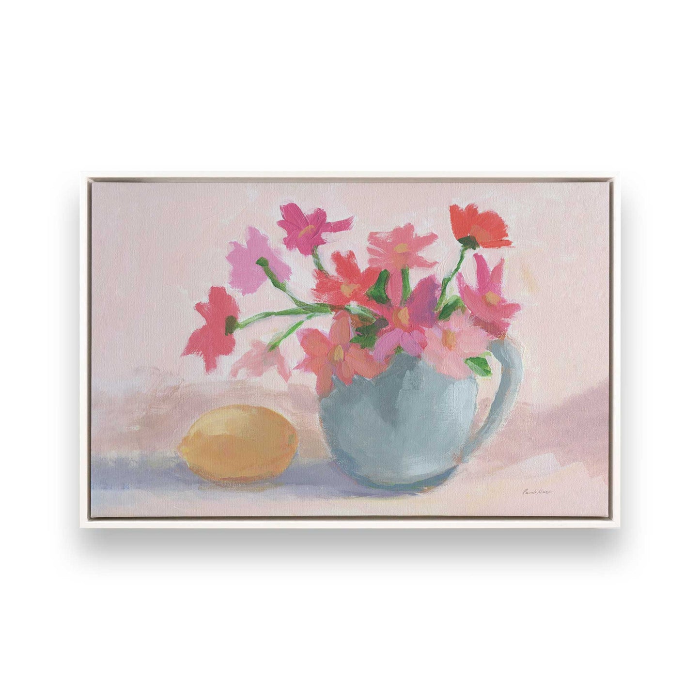 [Color:Opaque White], Picture of art in a White frame